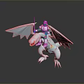 Knight In Shiny Armor Riding Silver Dragon With Spear And Large Wings