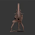 Antique Copper Spinning Wheel With Wooden Frame And Traditional Textile Equipment