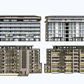 Modern Residential Building Exterior Design With Multi Storey Structure Large Windows And Balconies