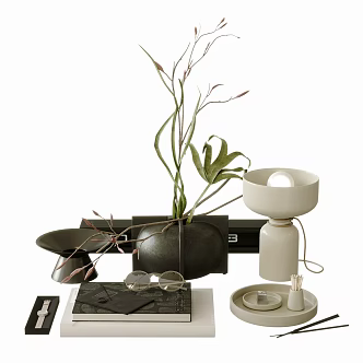 Modern Decorative Ornaments Floriculture Table Lamp Book Jewelry 3d model