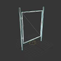 Chain Link Fence Structure With Steel Frame And Diamond Pattern Mesh