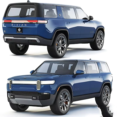 NIVIAN Blue SUV Modern Exterior Design With Stylish Wheels And Front Grill 3d model