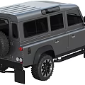 Silver Land Rover Defender 4x4 SUV With Large Tires And Modern Design