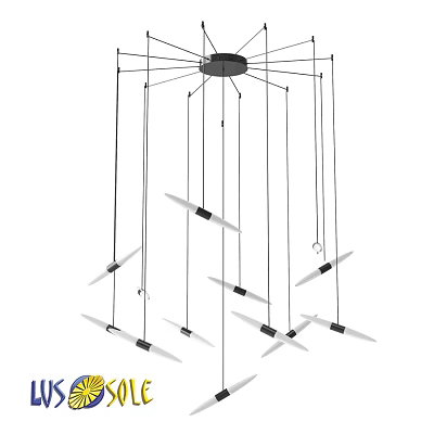 Modern Sleek Chandelier With Multiple Hanging Light Fixtures And Contemporary Style 3d model