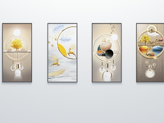 New Chinese Style Painting Light Luxury Painting 3d model