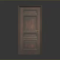Vintage Antique Wooden Door With Intricate Carved Panels And Golden Handle