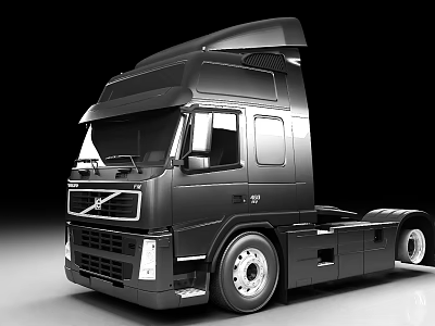 Black Volvo Heavy Duty Truck With Modern Design And Front View 3d model