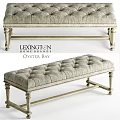 Elegant Tufted Upholstered Bench With Light Beige Fabric And Wooden Legs For Living Room Decor