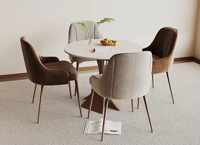 Modern leisure table and chair negotiation table and chair 3d model