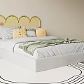 Lovely Soft Upholstered Children Bed With Cute Cloud Shaped Headboard For Cozy Modern Kids Bedroom