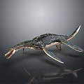 Detailed Plesiosaur Dinosaur Model With Long Neck Flippers Scaly Skin And Open Mouth