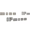 Multiple Window Design Options With Different Panel Styles And Wooden Sills 3d model