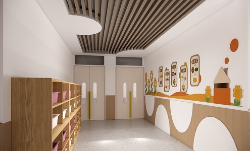 Design of Kindergarten Corridor 3d model