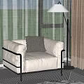 Simple Leather Pattern Single Sofa Leisure Chair 3d model