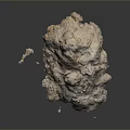 Rough Textured Natural Stone Pile With Small Fragments On Dark Background