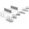Various Wooden Bridge And Fence Models With Different Design Styles 3d model