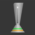 Shiny Silver Trophy Featuring Gold Emblem and Green Gold Ring Polished Base Design