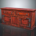Classic Wooden Entryway Cabinet Sideboard With Storage Drawers Cabinet Doors And Metal Hardware
