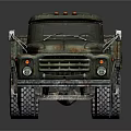 Vintage Green Truck With Rusty Body And Open Cargo Bed Design
