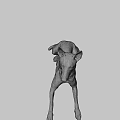 Brown Game Movie Character Dog In Standing Pose With Gray Background