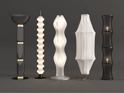 Modern Floor Lamps Featuring Diverse Contemporary Designs And Stylish Geometric Shapes 3d model