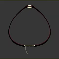 Elegant Decorative Ornament Set With Red Velvet Base Golden Accents Chain And Ring