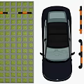 Eco Friendly Parking Lot Design With Green Grass Pavers And Parked Car