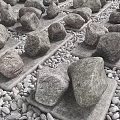 modern cobblestone stone block cobblestone 3d model