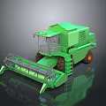 Green Combine Harvester Agricultural Machinery With Harvesting Equipment And Large Tires