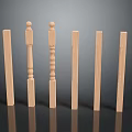 Wooden Staircase Balusters With Different Designs Round Top And Carved Details For Home Decoration