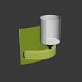 Modern Green Wall Lamp With White Lampshade Emitting Warm Soft Illumination