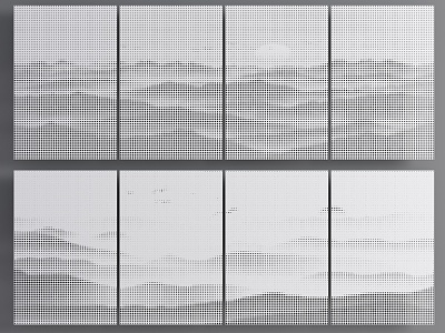 Modern Perforated Plate Landscape Painting Perforated Plate Landscape Painting Punched Background Wall Gradient Perforated Plate Perforated Wall Panel Mine Screen Exterior Wall Orifice Plate 3d model