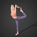 Woman in Pink Top and Purple Leggings Practicing Yoga Single Leg Pose