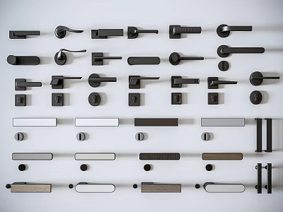 Modern Hardware Door Handle Combination 3d model