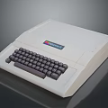 Retro MicroProse Vintage Typewriter With White Body And Black Keyboard
