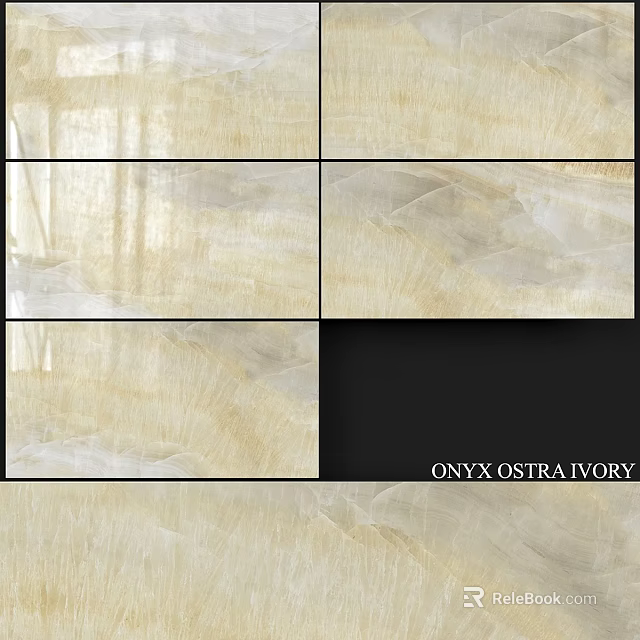 Onyx Ostra Ivory Natural Stone Tiles For Elegant Interior Wall And Floor Design 3d model 