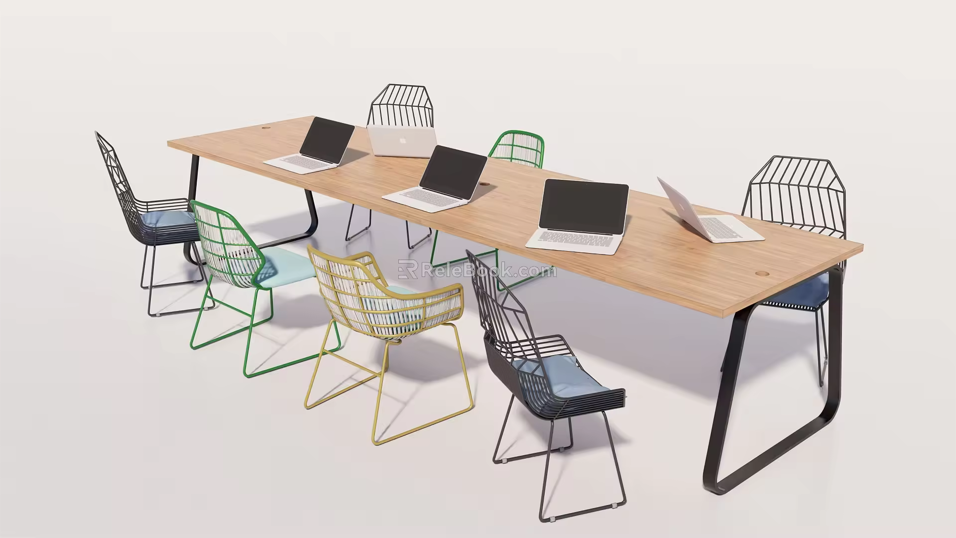 Modern Meeting Table and Chair Simple Office Table and Chair 3d model