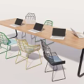 Modern Meeting Table and Chair Simple Office Table and Chair 3d model