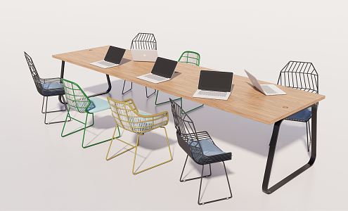 Modern Meeting Table and Chair Simple Office Table and Chair 3d model