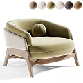 Cozy Modern Accent Chair With Plush Faux Fur Upholstery And Wooden Legs Design