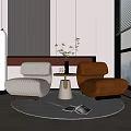 Modern Casual Sofa Lazy Sofa Side Floor Lamp 3d model