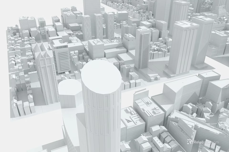 3D City Architecture Model With Modern Skyscrapers And Urban Layout 3d model 