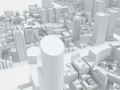 3D City Architecture Model With Modern Skyscrapers And Urban Layout 3d model