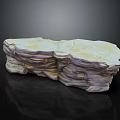 Decorative Stacked Layered Rock Sculpture With Yellow White Textured Surface Layers