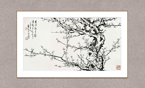 Mo Mei Figure Plum Blossom Figure Dong Shouping Flower Figure Decorative Painting Wall Decorative Painting 3d model