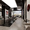 Modern Hair Beauty Salon Interior Design With Styling Chairs And Red Gray Decor