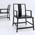 Modern Black Leisure Chair With Armrests And Minimalist Design In White Background