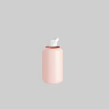 Pink Cup With White Press Lid And Gray Background Modern Design