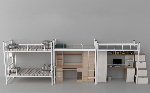 Modern Bed-in and Bed-out School Dormitory Bed-in and Bed-out 3d model