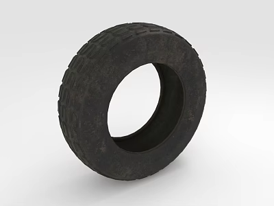 Black Rubber Tire With Deep Tread Pattern For Automotive Vehicles 3d model